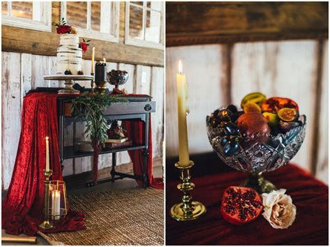 Crimson And Candlelight Moody Bohemian Wedding Inspiration Boho
