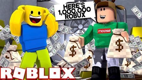 Donating 1000000 Robux To A Fan In Roblox Youtube