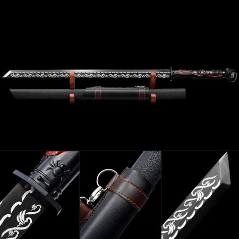 Handmade High Manganese Steel Black Blade Real Japanese Ninjato Ninja