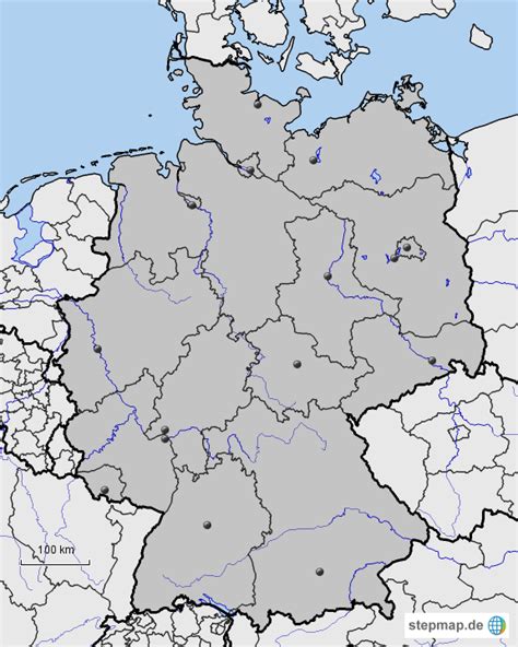Stumme Karte Deutschland Fl Sse Deutschland Ger Cvg