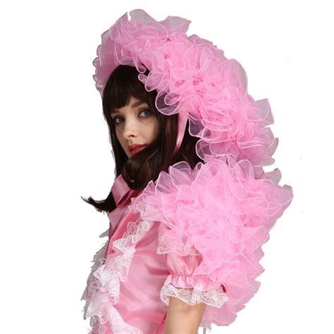 Sissy Girl Prissy Organza Puffy Pink Bonnet With Cape Buy Online In