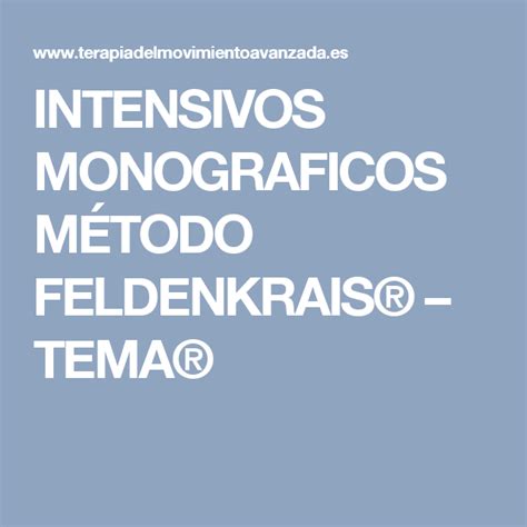 INTENSIVOS MONOGRAFICOS MÉTODO FELDENKRAIS TEMA Lockscreen Move