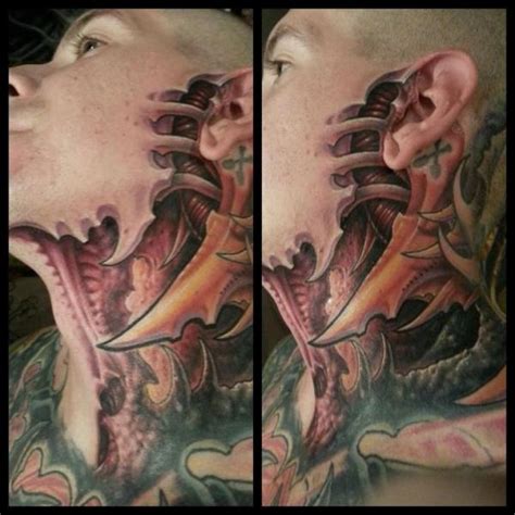 Biomechanisch Kopf Nacken Tattoo Von Fatink Tattoo