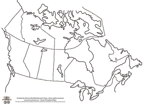 Outline Maps Of Canada And Provinces Northwoods Press