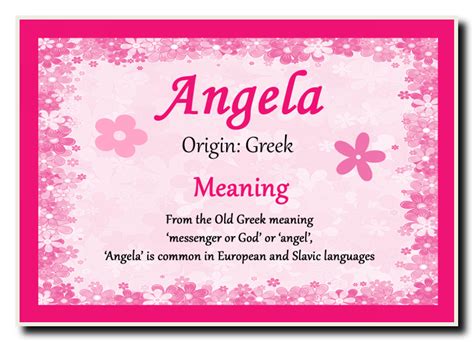 Angela Personalised Name Meaning Jumbo Magnet The Card Zoo