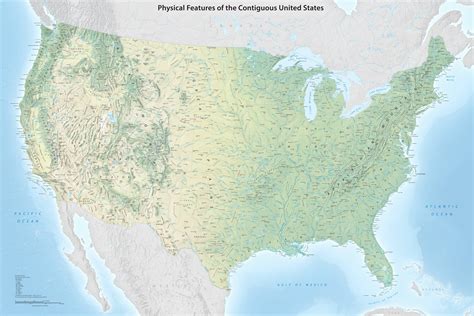 A Public Domain Physical Map Of The Contiguous Us Full 160 Mp Map Is