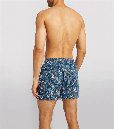 Mens Sunspel Blue Liberty Print Floral Boxers Harrods Countrycode