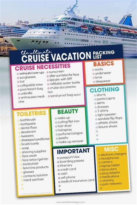 Cruise Vacation Packing List Free Printable Download Packing For A
