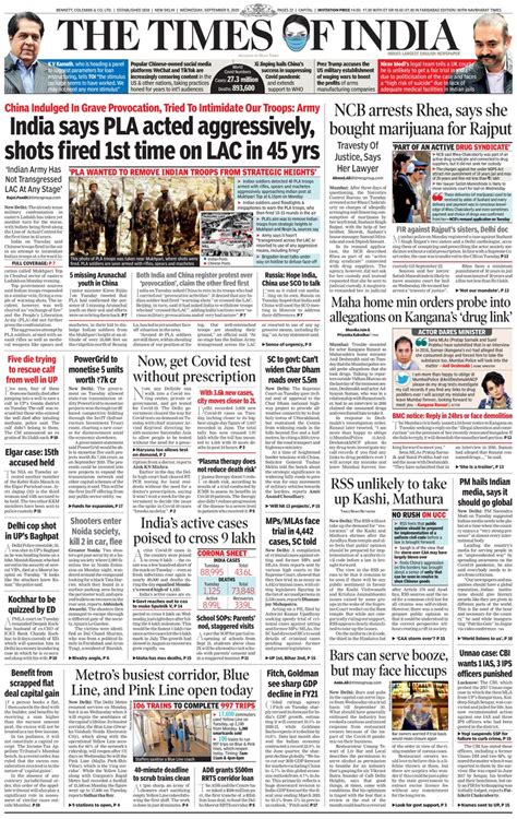 The Times of India Delhi-September 09, 2020 Newspaper