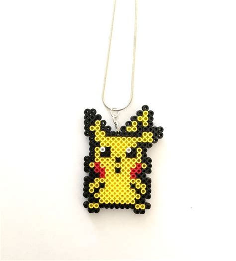 Pokemon Pikachu Perler Bead Necklace Perler Bead Pokemon Pokemon Go