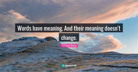 Words Have Meaning And Their Meaning Doesnt Change Quote By