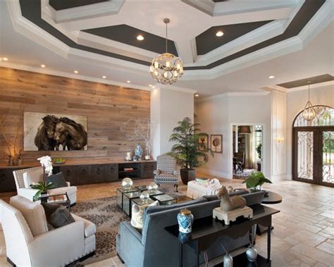 Wooden walls for a warm look of the living room