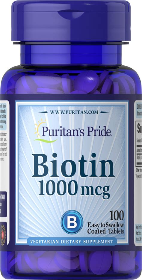 Puritans Pride Biotin 1000 Mcg 100 Tablets 74312179617 Ebay