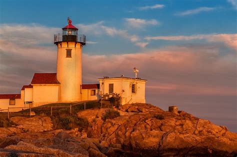 Sunset Glow On The Eastern Point Lighthouse Photograph By