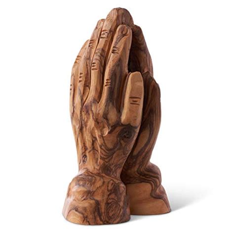 Earthwood Praying Hands Olive Wood Figurine Brown Warehousesoverstock