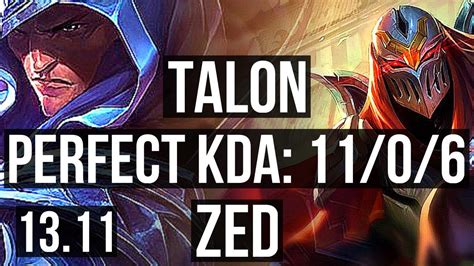 Talon Vs Zed Mid 1106 20m Mastery Legendary 300 Games Kr