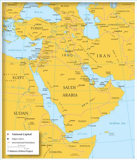 Map Of South Western Asia And The Middle East 800px Nations Online