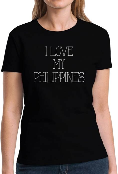 Eddany I Love My Philippines T Shirt Femme Amazonfr Vêtements Et Accessoires