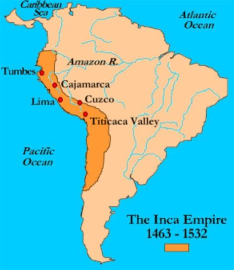 Map Of The Inca Empire 1525 Ce Over The Current Polit