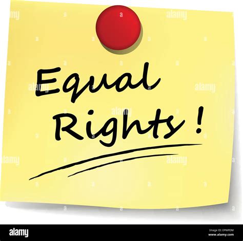 Illustration Of Equal Rights Note On White Background Stock Vector