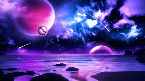 Purple Space Wallpaper Planets Wallpaper Wallpaper Pc