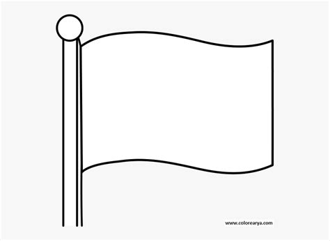 Splendid Ideas Blank Flags To Color World Com Flag - Flag Clipart Black And White , Transparent