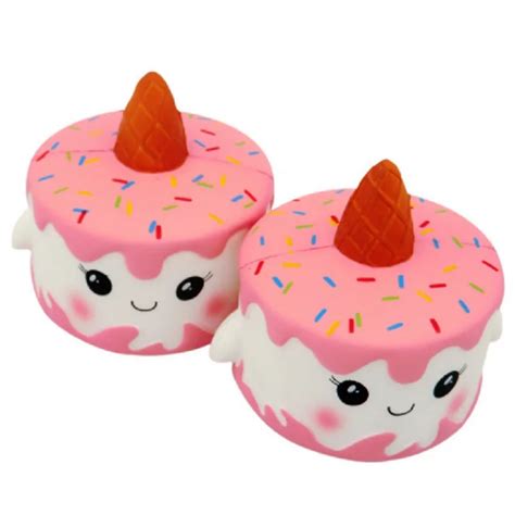 Jumbo Elastic Soft Pu Squishy Slow Rising Anti Stress Kawaii Squishies Smiling Unicorn Cake