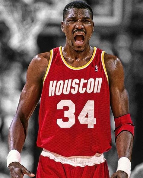 I'm shy, but sometimes my voice is so clear and strong. Hakeem Olajuwon | Houston rockets