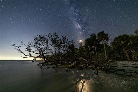 Driftwood Sanibel Lighthouse And The Milky Way Ii Photograph By