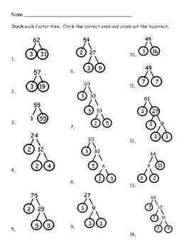Prime or Composite - factor trees by Debi Weaver | Teachers Pay Teachers