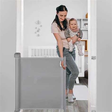 Buy Papablic Retractable Baby Gate Auto Lock Safety Gate For Baby And