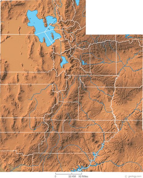 Utah Physical Map And Utah Topographic Map