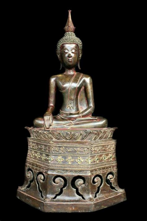 Extremely Rare 18c Sitting Bronze Laos Buddha Dw401 Buddha Buddha