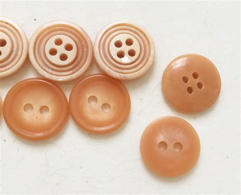 Peach Reclaimed Buttons For Repurposingtwo Stylesmixed Lot Etsy