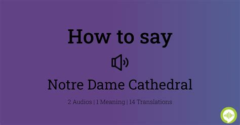 How To Pronounce Notre Dame Cathedral