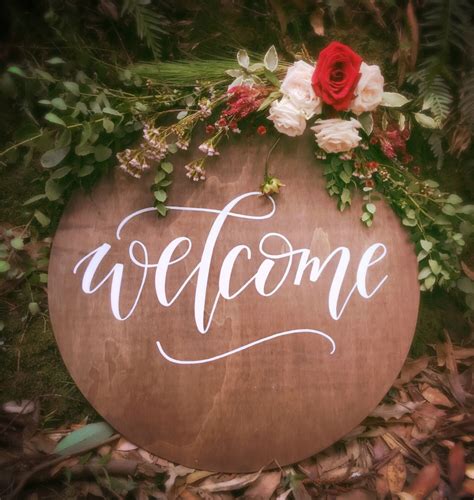 Welcome Sign Round Wedding Welcome Sign Circle Sign
