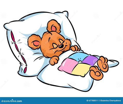 Little Bear Sleeping Cartoon Illustration Stock Illustration