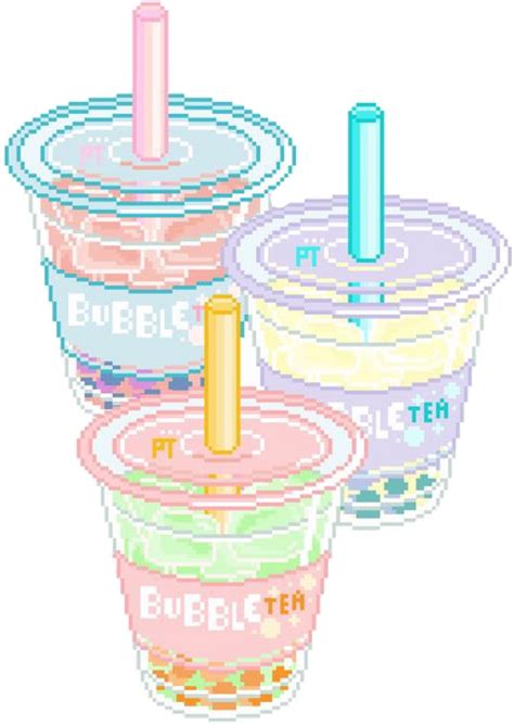 Download Boba Sticker Aesthetic Pastel Bubble Tea Full Size Png