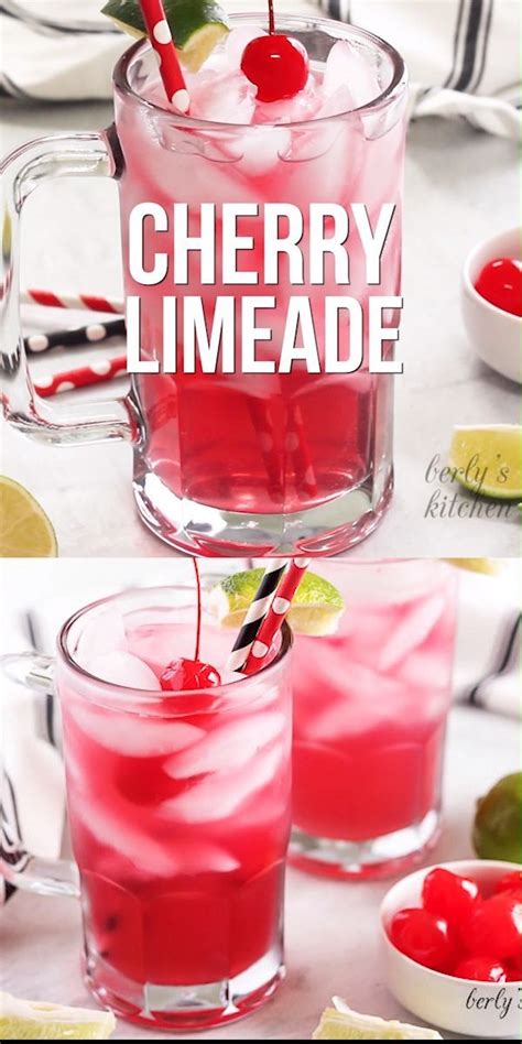 Easy Cherry Limeade Recipe Limeade Recipe Drinks Alcohol Recipes