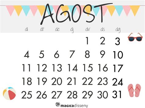 Lunes 2 a domingo 8 de agosto inicio de clases: Calendario para el mes de agosto a punto para descargar