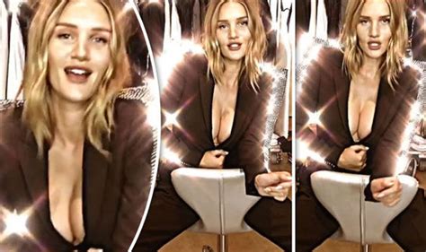 Rosie Huntington Whiteley Jiggles Cleavage In Raunchy Display As She