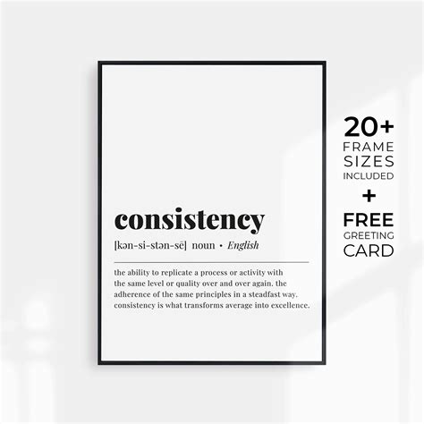 Consistency Definition Printable Consistency Quotes Etsy