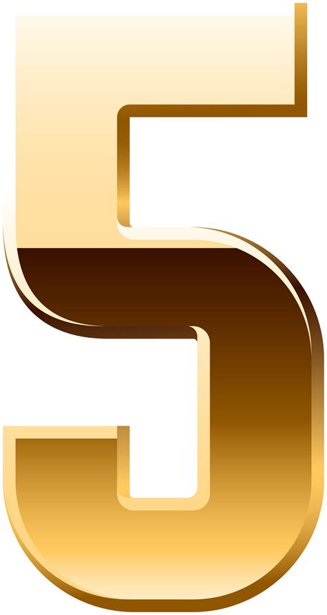 Gold Number Five Png Clip Artpng Gallery Yopriceville High Quality