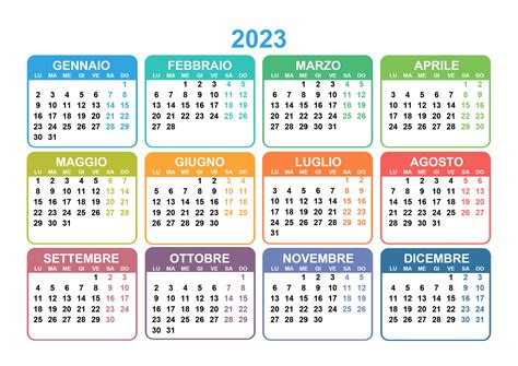Calendario Stampabile 2023 Calendario Annuale 2023 Etsy Italia Cloobx
