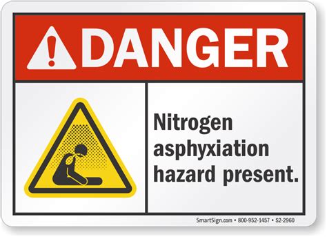 Nitrogen Asphyxiation Hazard Present Sign
