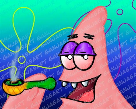 Patrick Star High On Weed
