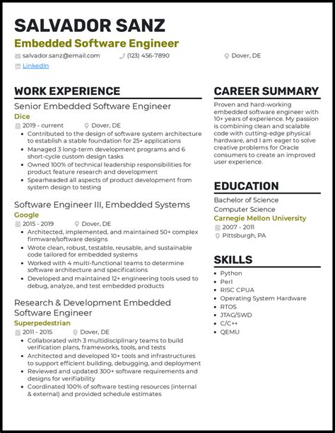 22 Software Engineer Resume Examples Designed For 2024