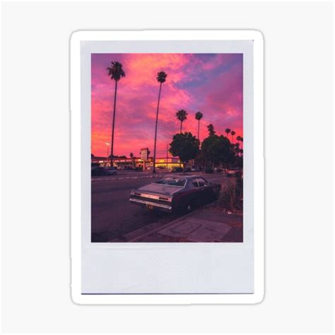 Aesthetic Sunset Polaroid Sticker By Sonia10 Redbubble