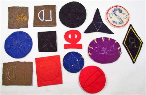 Lot Of 14 Us Ww1 Army Division And Corps Shoulder Patches