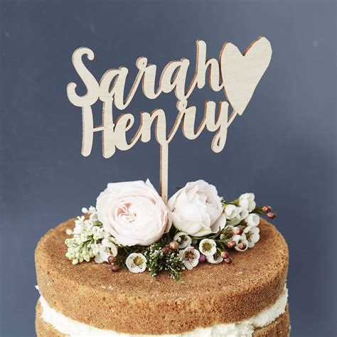 Personalised Happy Couple Wooden Wedding Cake Topper By Sophia Victoria Joy